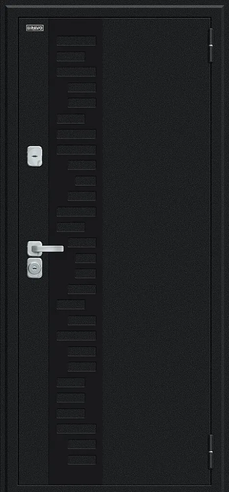 Дверь Thermo Техно Декор-2 Букле черное/Wenge Veralinga BR5307